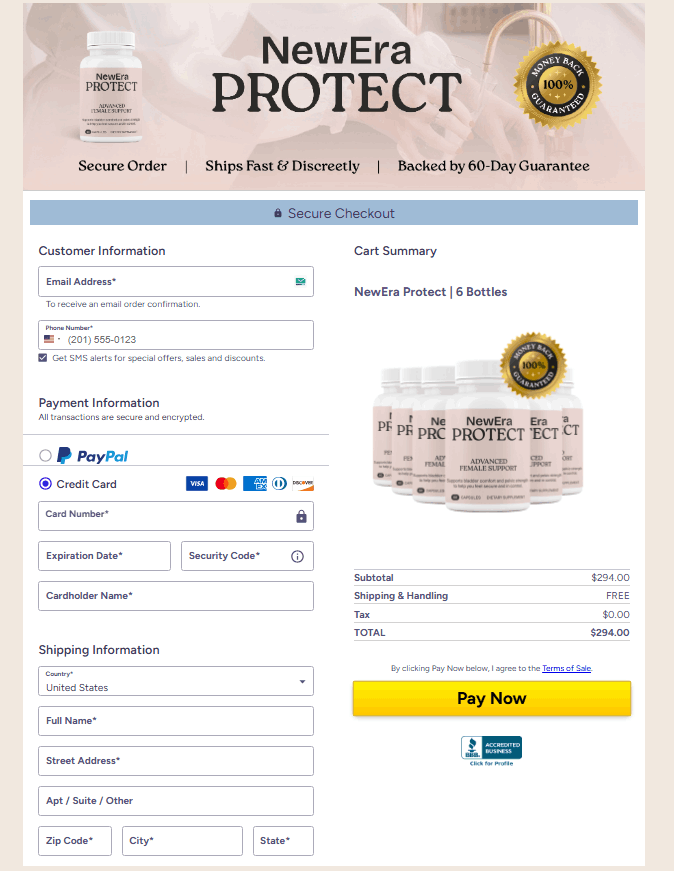 NewEra Protect Order Page